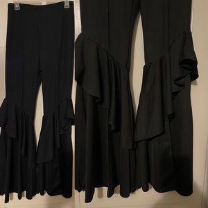 💃🏽🖤Black Ruffle Bottoms pants 💃🏽🖤 Size L